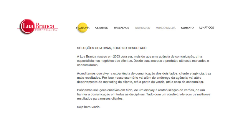 Lua Branca Website